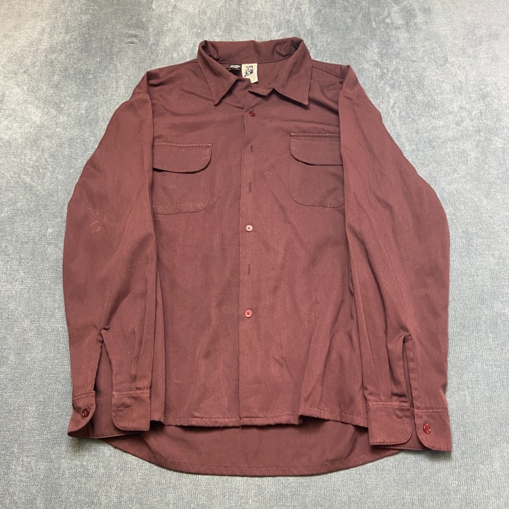 Kennington Shirt Mens XL Burgundy Chest Pocket Long Sleeve Collared Button Up